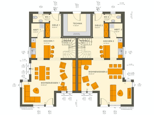 Fertighaus SOLUTION 242 V6 von Living Fertighaus Ausbauhaus ab 328647€, Stadtvilla Grundriss 1