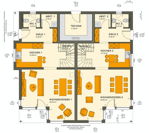Fertighaus SOLUTION 242 V7 von Living Fertighaus Ausbauhaus ab 347520€, Cubushaus Grundriss 1