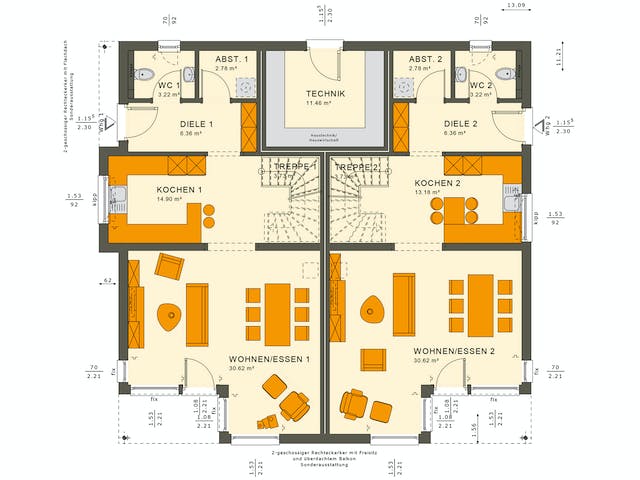 Fertighaus SOLUTION 242 V7 von Living Fertighaus Ausbauhaus ab 567414€, Cubushaus Grundriss 1