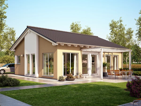 Kleiner Fertighausbungalow als Ausbauhaus von Living Haus
