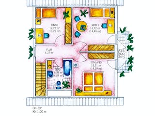 Fertighaus Sonnental von Keitel-Haus, Satteldach-Klassiker Grundriss 1