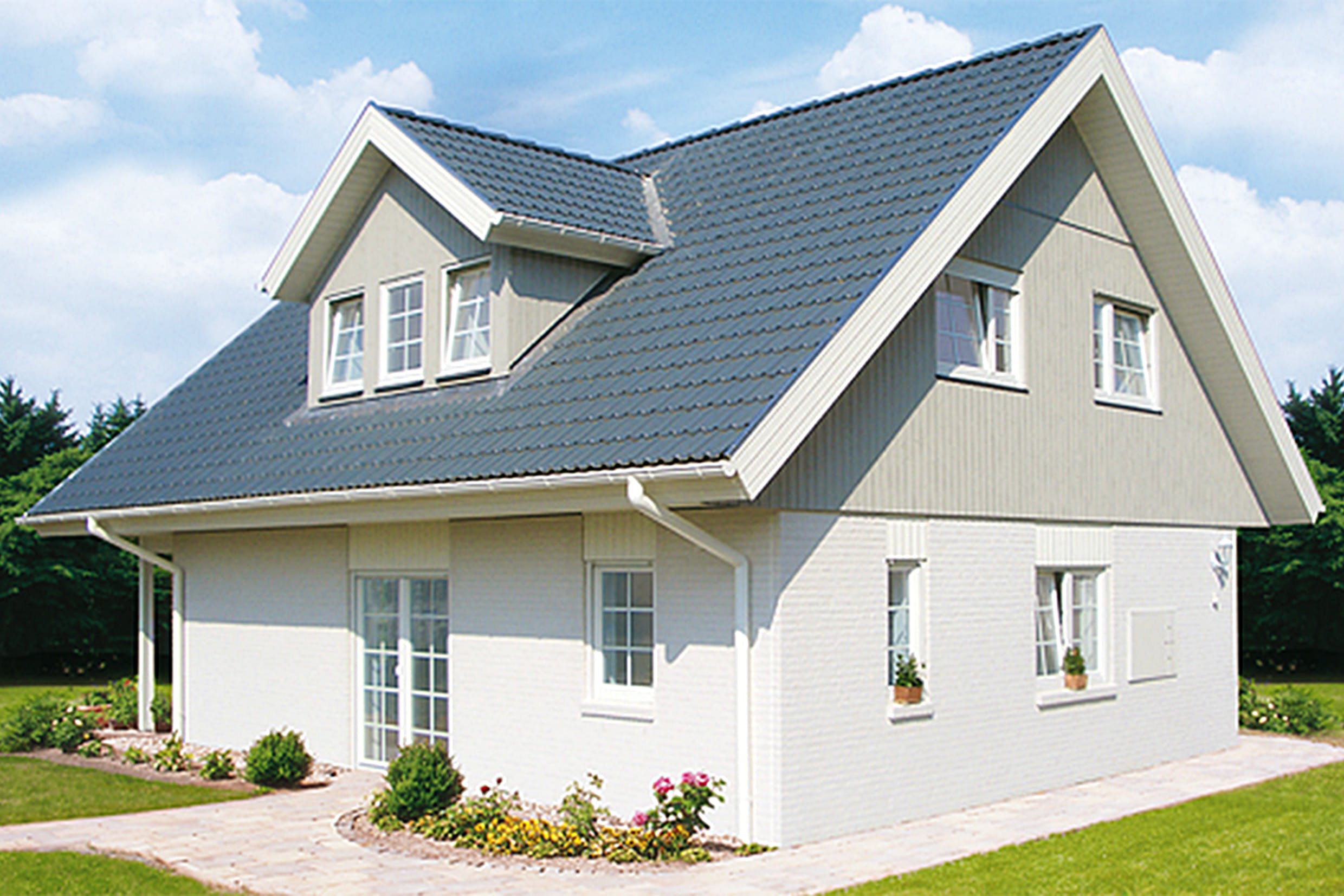 Fertighaus Sonnholm von Danhaus Deutschland Schlüsselfertig ab 325873€, Satteldach-Klassiker Außenansicht 2