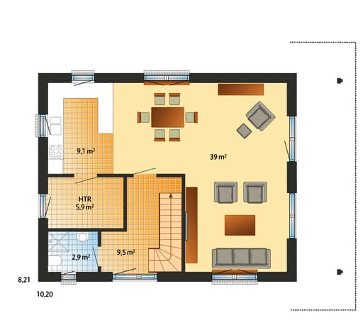 Fertighaus Sonnholm von Danhaus Schlüsselfertig ab 246590€, Satteldach-Klassiker Grundriss 1