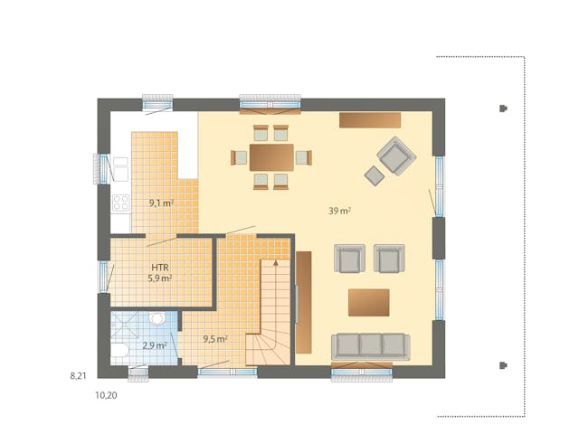 Fertighaus Sonnholm von Danhaus Deutschland Schlüsselfertig ab 392680€, Satteldach-Klassiker Grundriss 1
