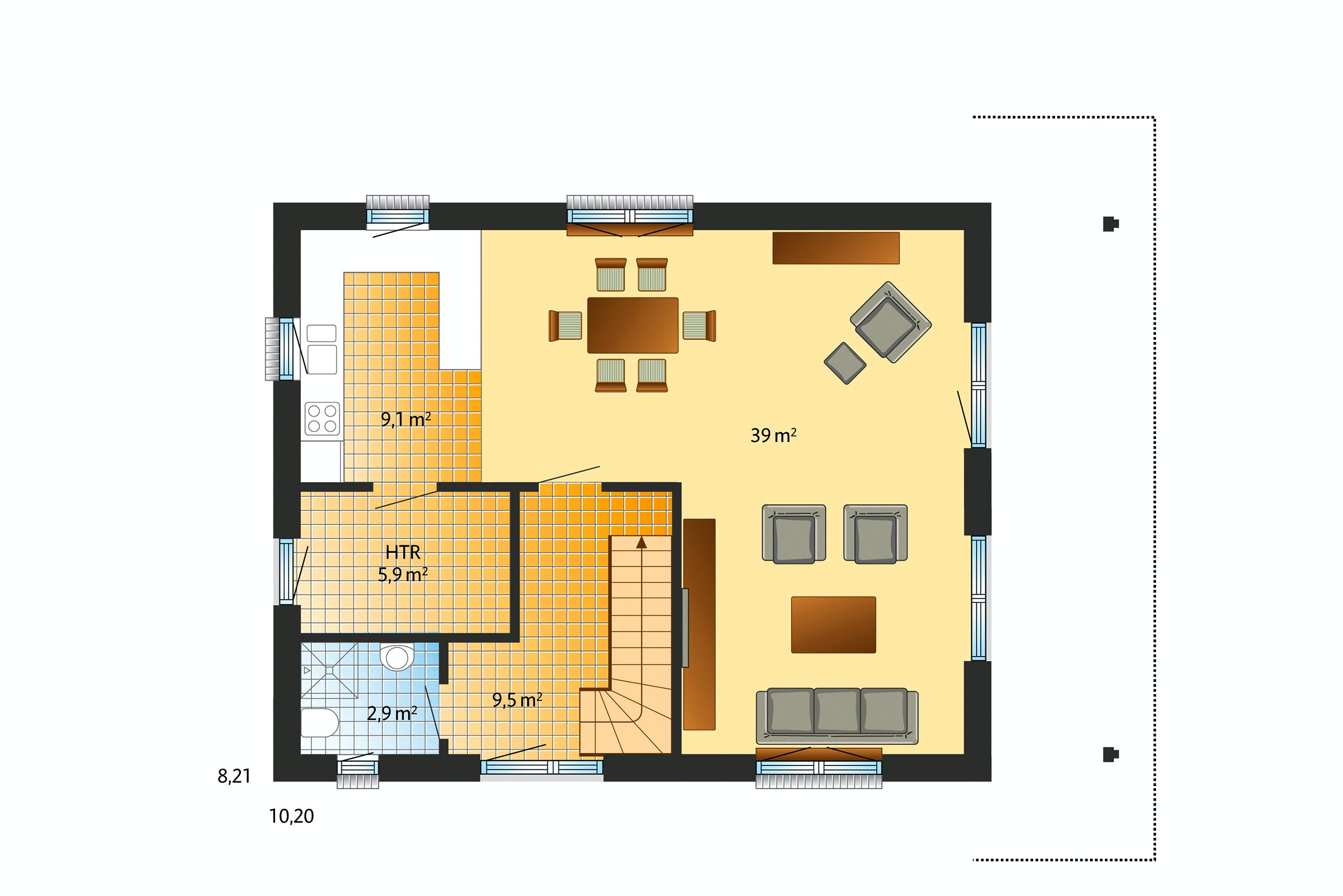 Fertighaus Sonnholm von Danhaus Deutschland Schlüsselfertig ab 325873€, Satteldach-Klassiker Grundriss 1