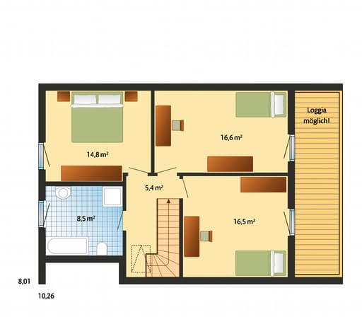Fertighaus Sonnholm von Danhaus Schlüsselfertig ab 246590€, Satteldach-Klassiker Grundriss 2