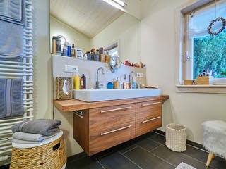 Fertighaus Kundenhaus Bauer von Sonnleitner Holzbau, Bungalow Innenansicht 11