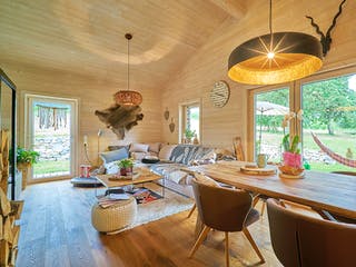 Fertighaus Kundenhaus Bauer von Sonnleitner Holzbau, Bungalow Innenansicht 2