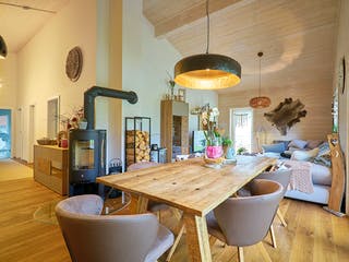 Fertighaus Kundenhaus Bauer von Sonnleitner Holzbau, Bungalow Innenansicht 3