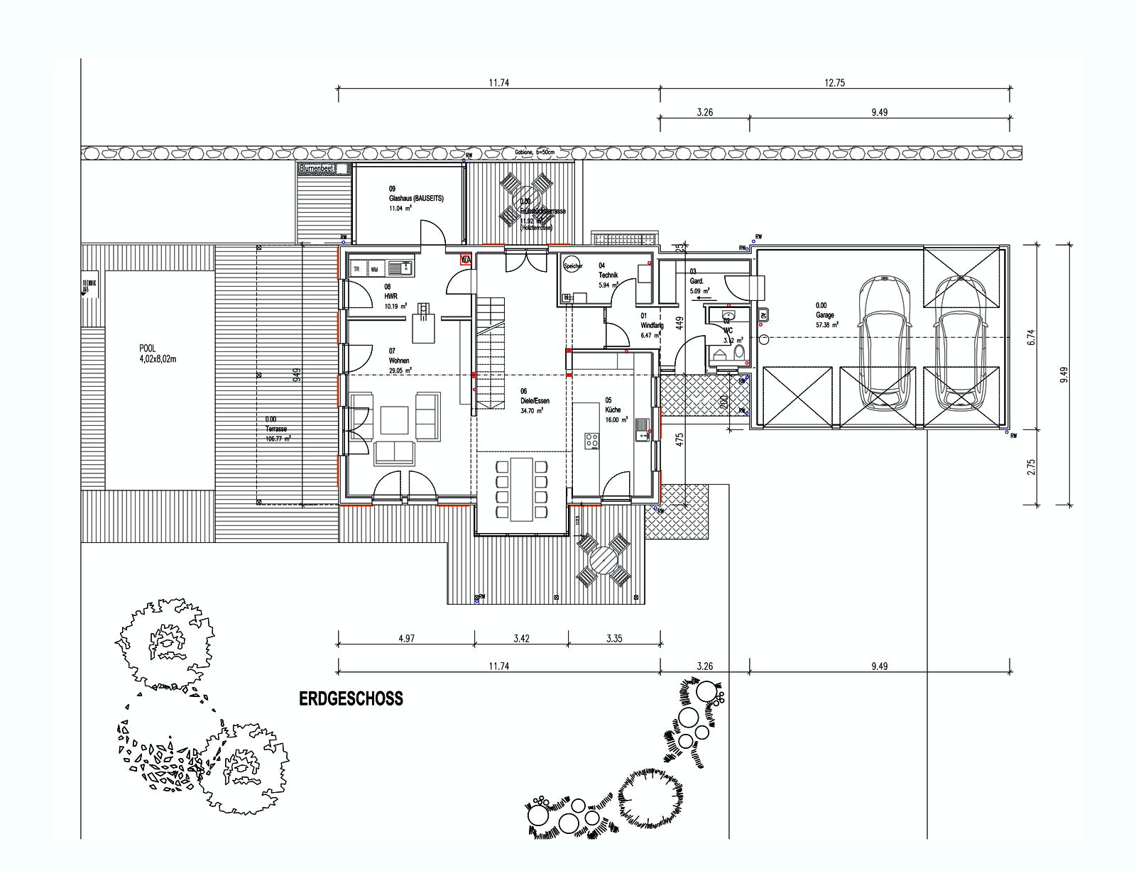 Fertighaus Kundenhaus Niederhofer von Sonnleitner Holzbau, Satteldach-Klassiker Grundriss 1