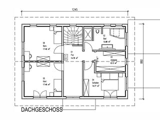 Fertighaus Kundenhaus Schliersee von Sonnleitner Holzbau, Satteldach-Klassiker Grundriss 2