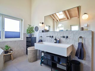 Fertighaus Kundenhaus Schliersee von Sonnleitner Holzbau, Satteldach-Klassiker Innenansicht 13