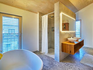 Fertighaus Kundenhaus Severin von Sonnleitner Holzbau, Satteldach-Klassiker Innenansicht 14