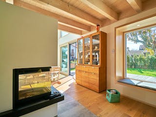 Fertighaus Kundenhaus Severin von Sonnleitner Holzbau, Satteldach-Klassiker Innenansicht 2