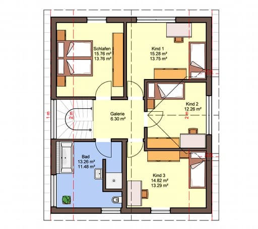 Fertighaus Sorrento von Büdenbender Schlüsselfertig ab 380030€, Satteldach-Klassiker Grundriss 2