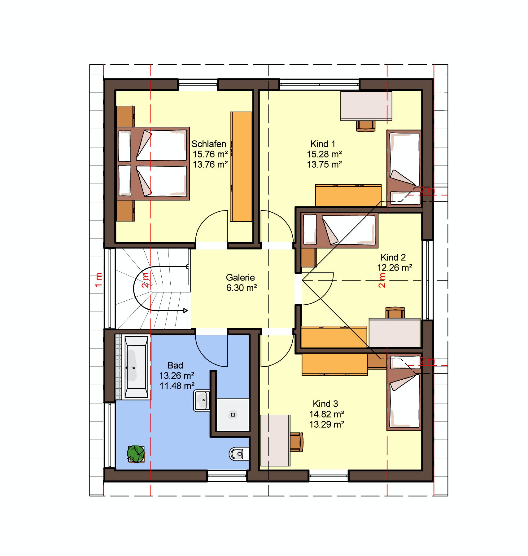 Fertighaus Sorrento von Büdenbender Hausbau Schlüsselfertig ab 380030€, Satteldach-Klassiker Grundriss 2