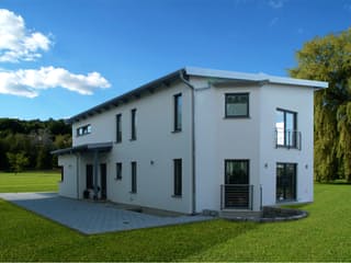 Fertighaus Speziale Exclusive von Albert Haus Schlüsselfertig ab 359500€, Pultdachhaus Außenansicht 1