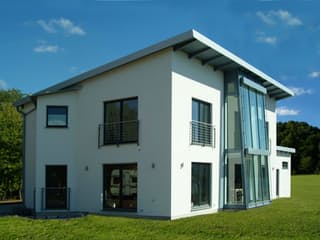 Fertighaus Speziale Exclusive von Albert Haus Schlüsselfertig ab 359500€, Pultdachhaus Außenansicht 3