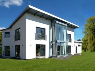 Fertighaus Speziale Exclusive von Albert Haus Schlüsselfertig ab 359500€, Pultdachhaus Außenansicht 4