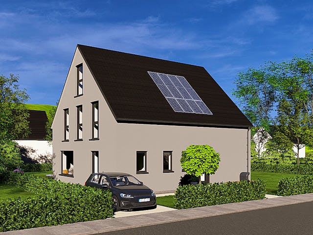 Massivhaus HAUSKONZEPT Klassik von Splietker Bau, Satteldach-Klassiker Außenansicht 2