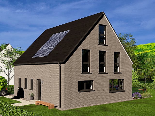 Massivhaus HAUSKONZEPT Klassik von Splietker Bau, Satteldach-Klassiker Außenansicht 3