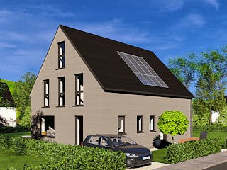 Massivhaus HAUSKONZEPT Klassik von Splietker Bau, Satteldach-Klassiker Außenansicht 4