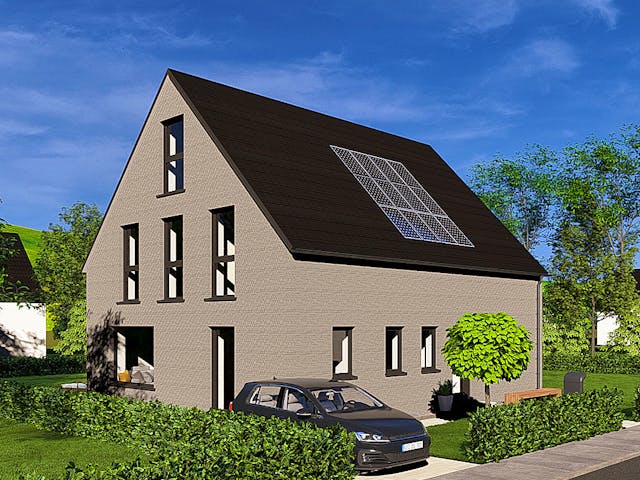 Massivhaus HAUSKONZEPT Klassik von Splietker Bau, Satteldach-Klassiker Außenansicht 4