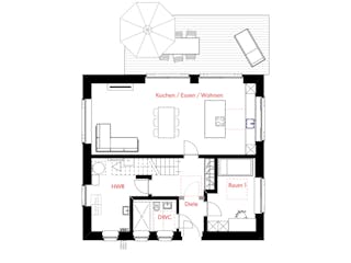 Massivhaus HAUSKONZEPT Klassik von Splietker Bau, Satteldach-Klassiker Grundriss 1