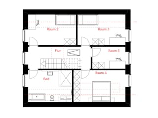 Massivhaus HAUSKONZEPT Klassik von Splietker Bau, Satteldach-Klassiker Grundriss 2