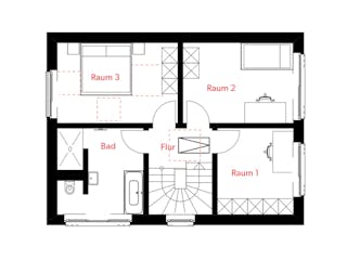Massivhaus HAUSKONZEPT Mitwachsend von Splietker Bau, Satteldach-Klassiker Grundriss 2