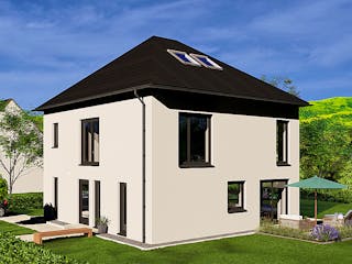 Massivhaus HAUSKONZEPT Villa von Splietker Bau, Stadtvilla Außenansicht 2