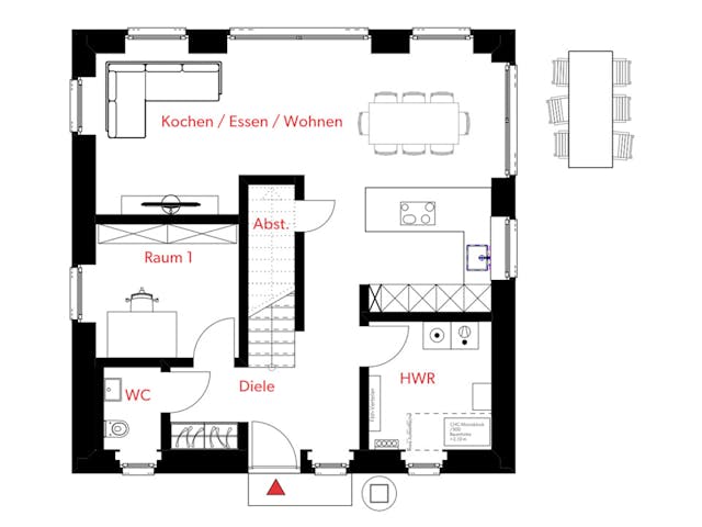 Massivhaus HAUSKONZEPT Villa von Splietker Bau, Stadtvilla Grundriss 1 Massivhaus HAUSKONZEPT Villa von Splietker Bau, Stadtvilla Grundriss 1