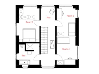 Massivhaus HAUSKONZEPT Villa von Splietker Bau, Stadtvilla Grundriss 2