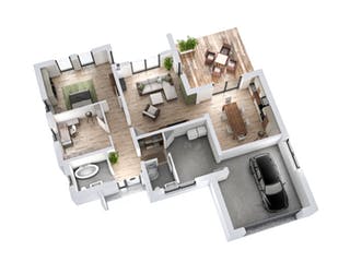 Massivhaus Bungalow BGL 114 von SR System Schlüsselfertig ab 269500€, Bungalow Grundriss 2