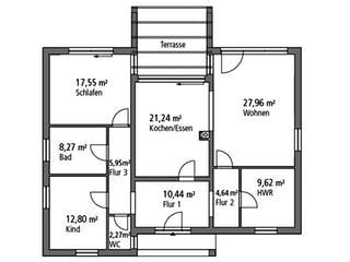 Massivhaus Bungalow BGL 120 von SR System Schlüsselfertig ab 275500€, Bungalow Grundriss 2