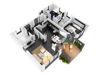 Massivhaus Bungalow BGL 120 von SR System Schlüsselfertig ab 275500€, Bungalow Grundriss 1
