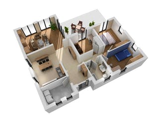 Massivhaus Bungalow BGL 122 von SR System Schlüsselfertig ab 269500€, Bungalow Grundriss 1