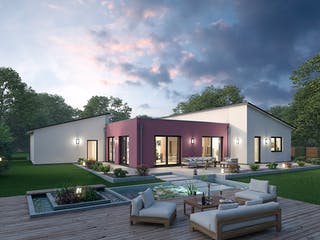 Massivhaus Bungalow BGL 168 von SR System Schlüsselfertig ab 355500€, Bungalow Außenansicht 1