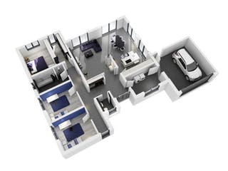Massivhaus Bungalow BGL 168 von SR System Schlüsselfertig ab 355500€, Bungalow Grundriss 2