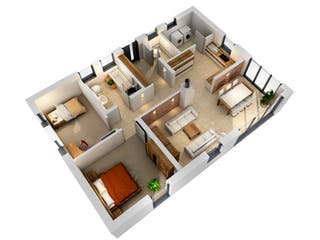 Massivhaus Bungalow BGL 87 von SR System Schlüsselfertig ab 222900€, Bungalow Grundriss 1