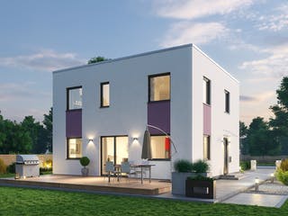 Massivhaus Bauhaus BHS 122 von SR System Schlüsselfertig ab 265500€, Cubushaus Außenansicht 1