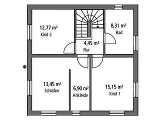 Massivhaus Bauhaus BHS 122 von SR System Schlüsselfertig ab 265500€, Cubushaus Grundriss 2