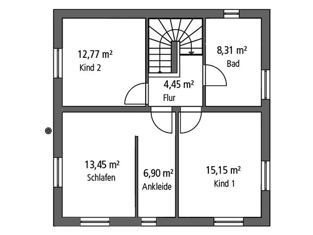 Massivhaus Bauhaus BHS 122 von SR System Schlüsselfertig ab 265500€, Cubushaus Grundriss 2