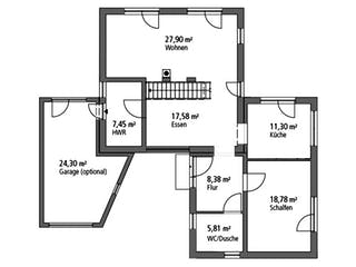 Massivhaus Bauhaus BHS 146 von SR System, Cubushaus Grundriss 1