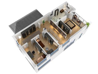 Massivhaus Bauhaus BHS 182 von SR System Schlüsselfertig ab 359500€, Cubushaus Grundriss 4