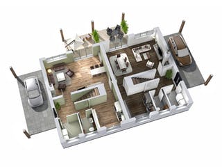 Massivhaus Doppelhaus DHH 119 von SR System Schlüsselfertig ab 251900€,  Grundriss 3