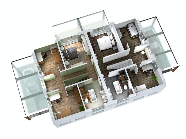 Massivhaus Doppelhaus DHH 119 von SR System Schlüsselfertig ab 251900€,  Grundriss 4