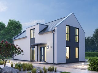 Massivhaus Einfamilienhaus EFH 122 von SR System Schlüsselfertig ab 259500€, Satteldach-Klassiker Außenansicht 2