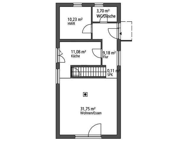 Massivhaus Einfamilienhaus EFH 122 von SR System Schlüsselfertig ab 259500€, Satteldach-Klassiker Grundriss 1