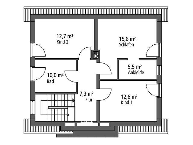 Massivhaus Einfamilienhaus EFH 136 von SR System Schlüsselfertig ab 279500€, Satteldach-Klassiker Grundriss 2